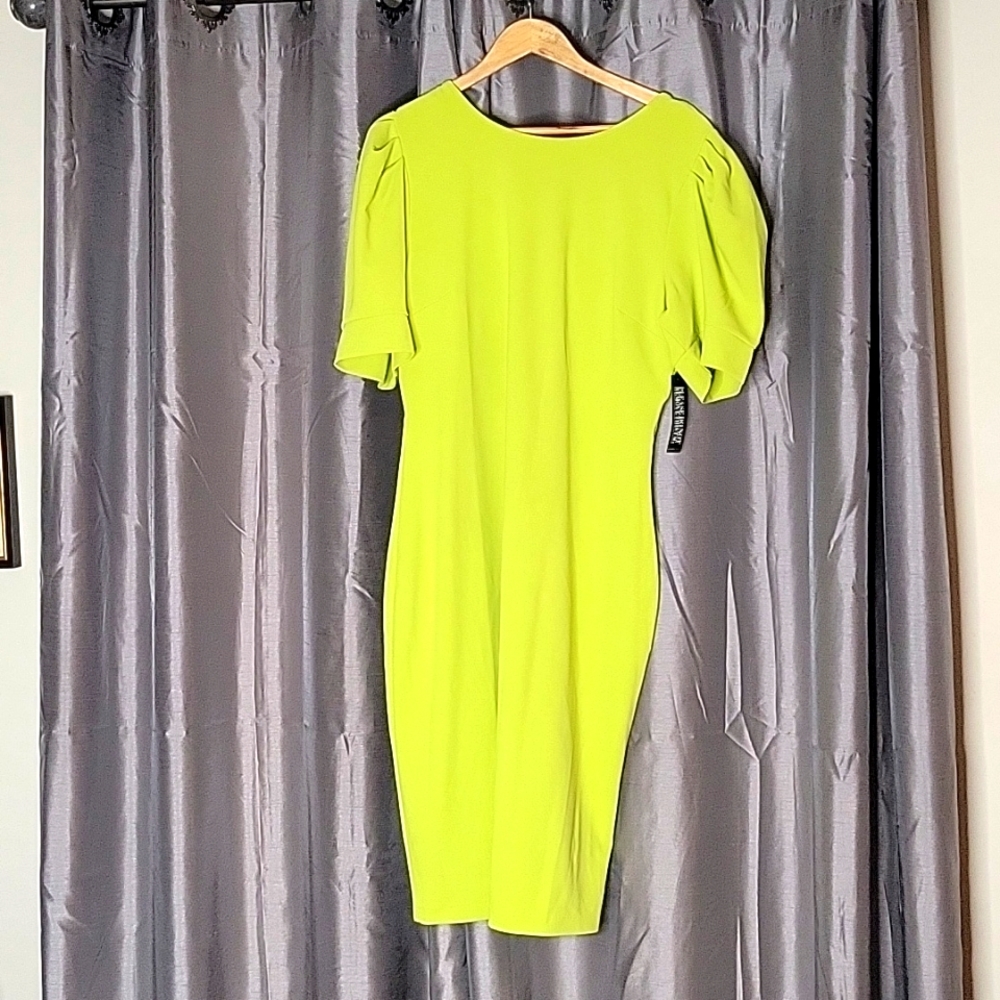 New York & Company Lime Dress with Tie in the Back size XXL